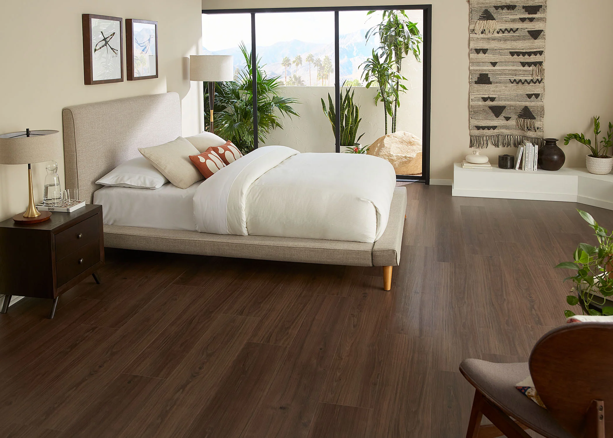 7mm w/pad Monroe Walnut Waterproof Rigid Vinyl Plank Flooring 9.56 in. Wide x 60 in. Long