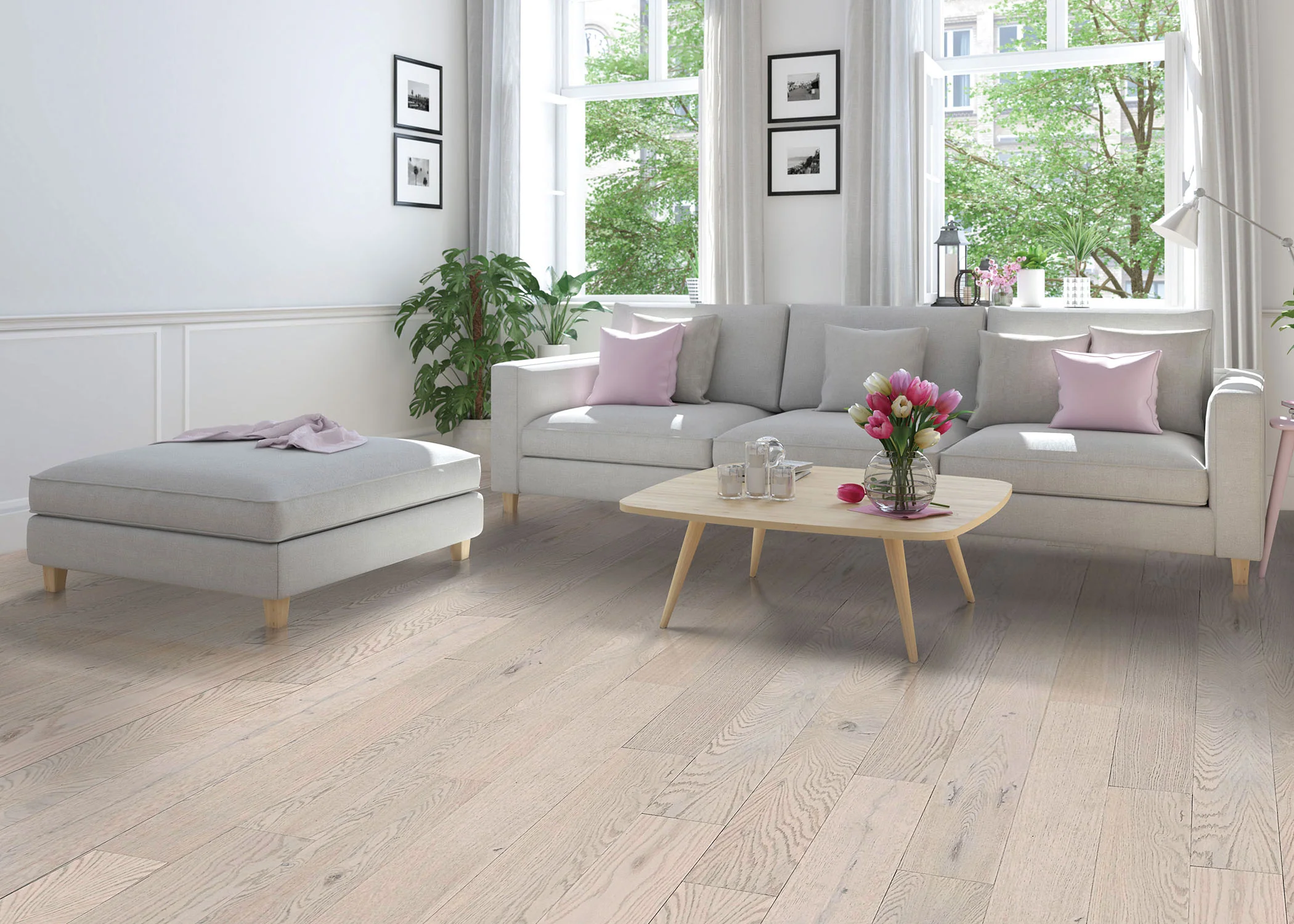 3/8 in. Warm Ivory Prefinished Engineered Hardwood Wall Plank 5 in. Wide