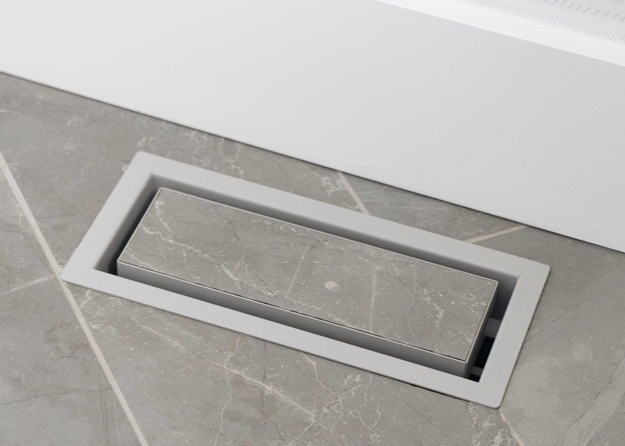 Luxe - Framed Steel Floor Vent Matte Grey 4x10"