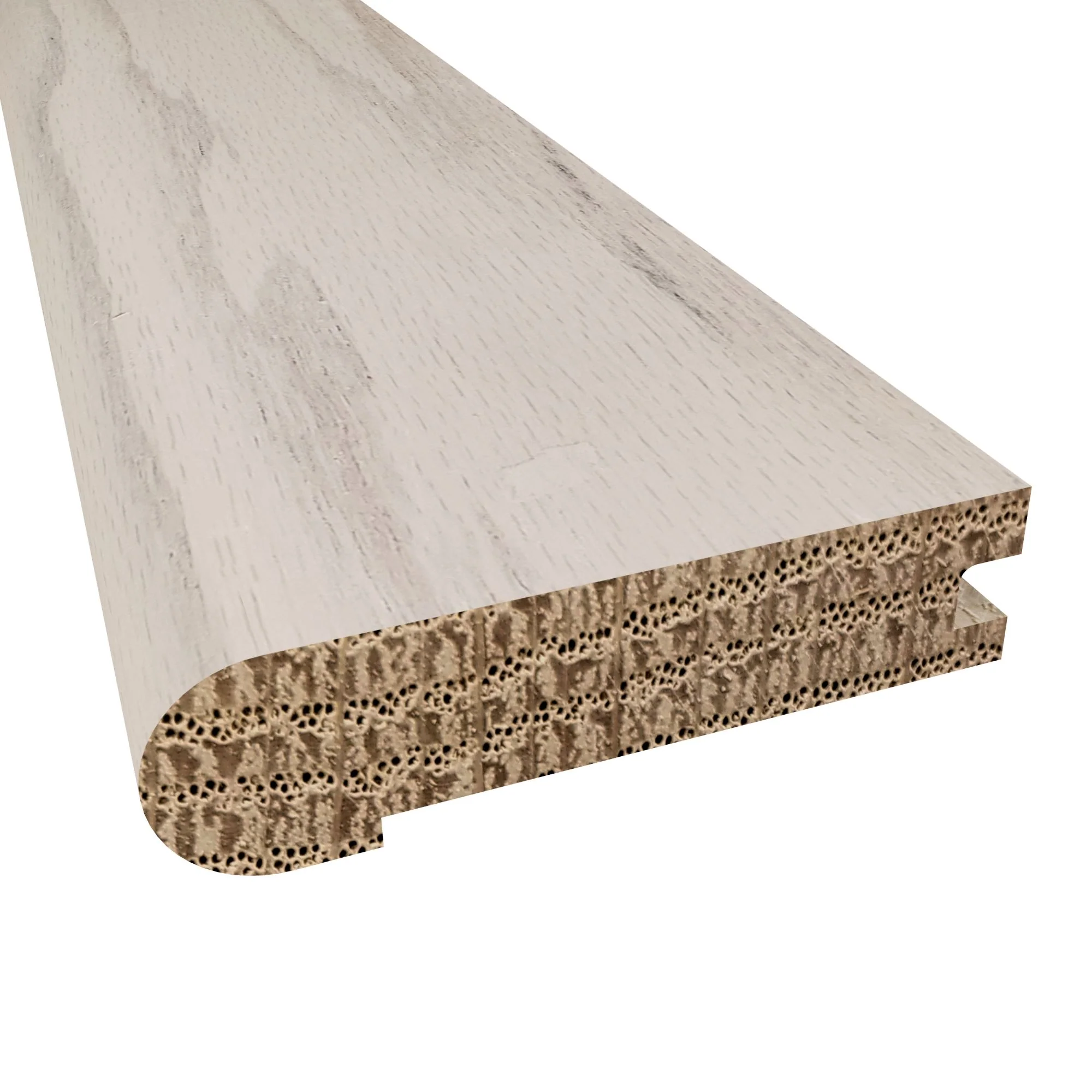 Prefinished Frozen Coast Oak Hardwood 3/4 in. Thick x 3.125 in. Wide x 78 in. Length Stair Nose