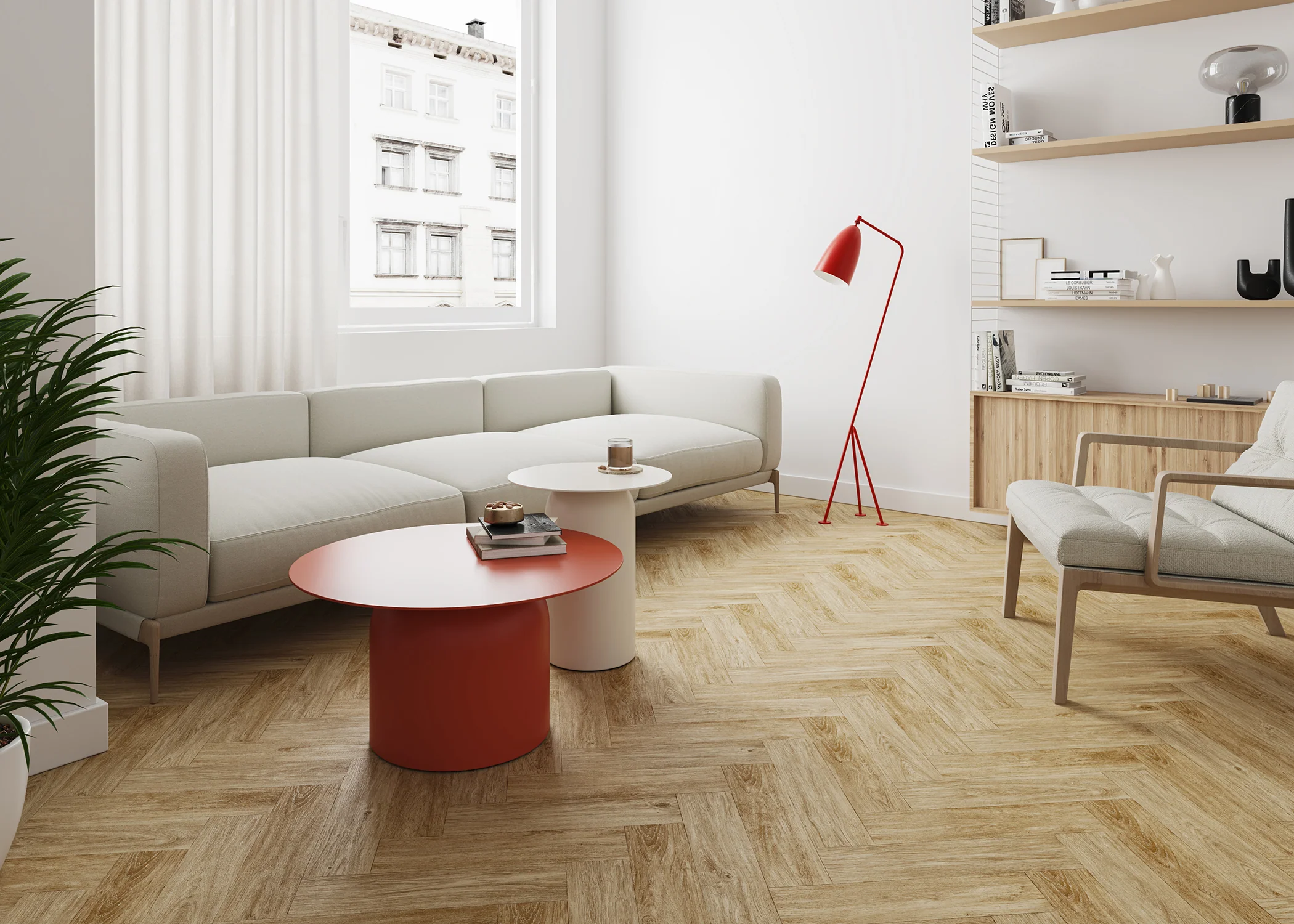 12mm Malibu Herringbone w/ pad Water-Resistant Laminate Flooring 11.56 in. Wide x 46 in. Long