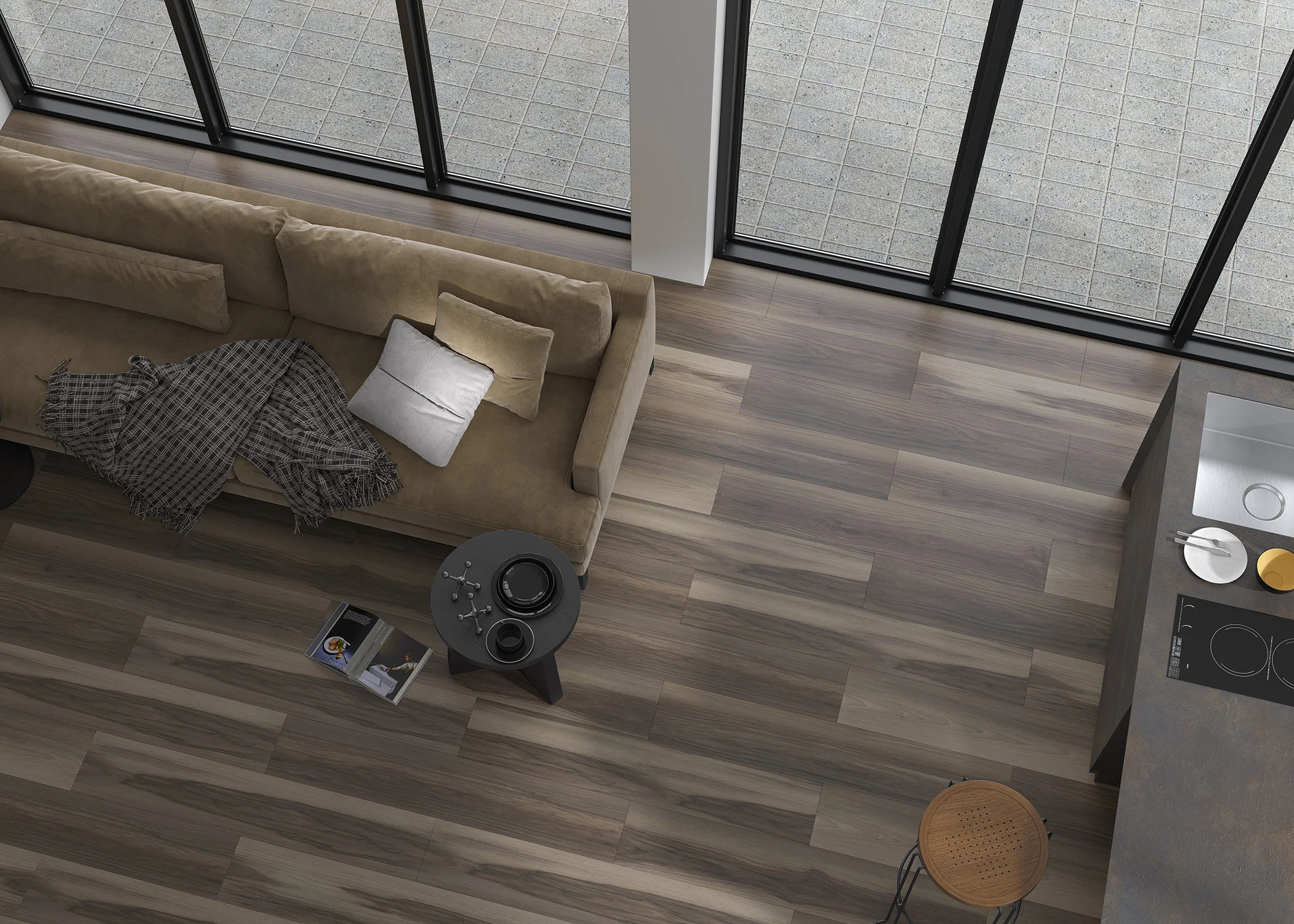 8mm Aperture Oak w/ pad Water-Resistant Laminate Flooring 8.03 in. Wide x 48 in. Long