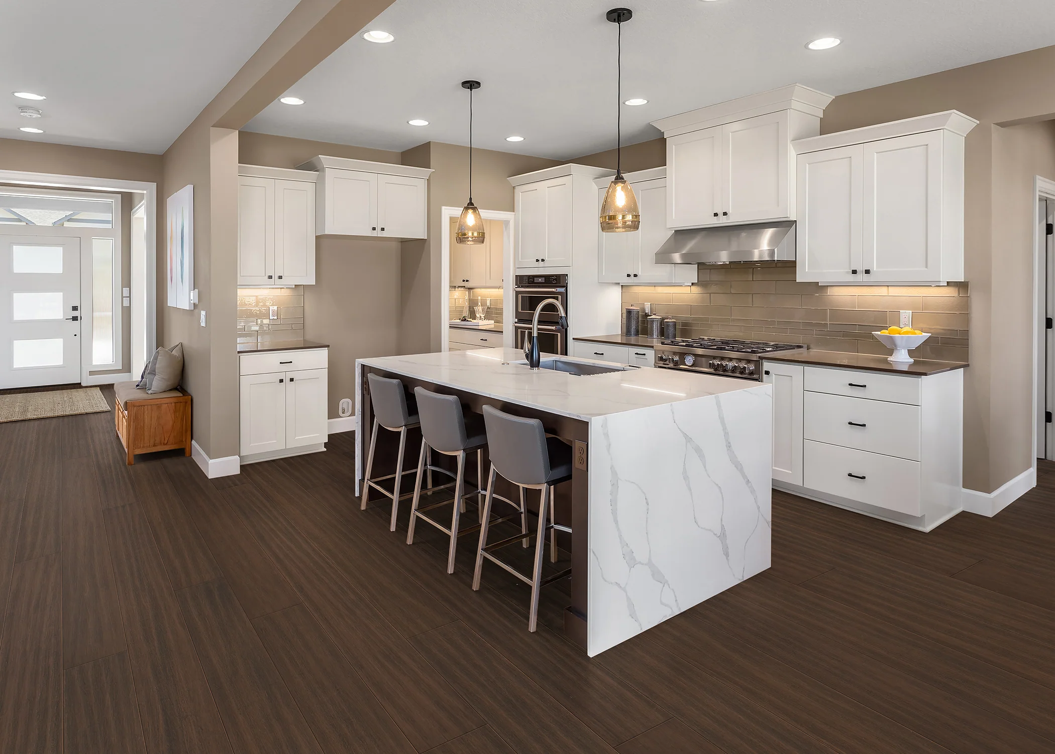 7mm w/pad Timberline Distressed Water-Resistant Strand Engineered Bamboo Flooring 7.5 in Wide