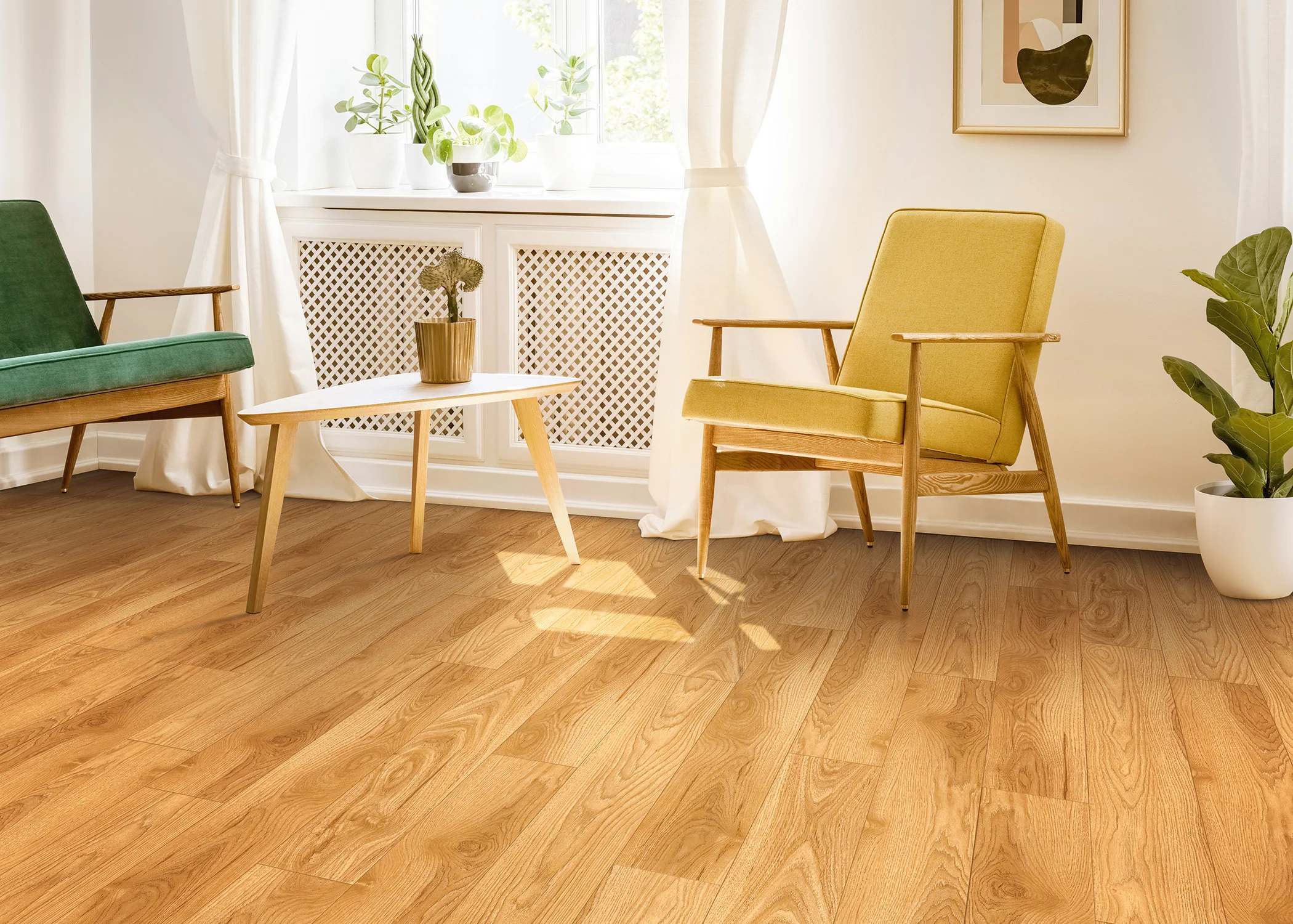 9mm w/pad Red Oak Water-Resistant Hybrid Resilient Flooring 7.56 in. Wide x 50.63 in. Long