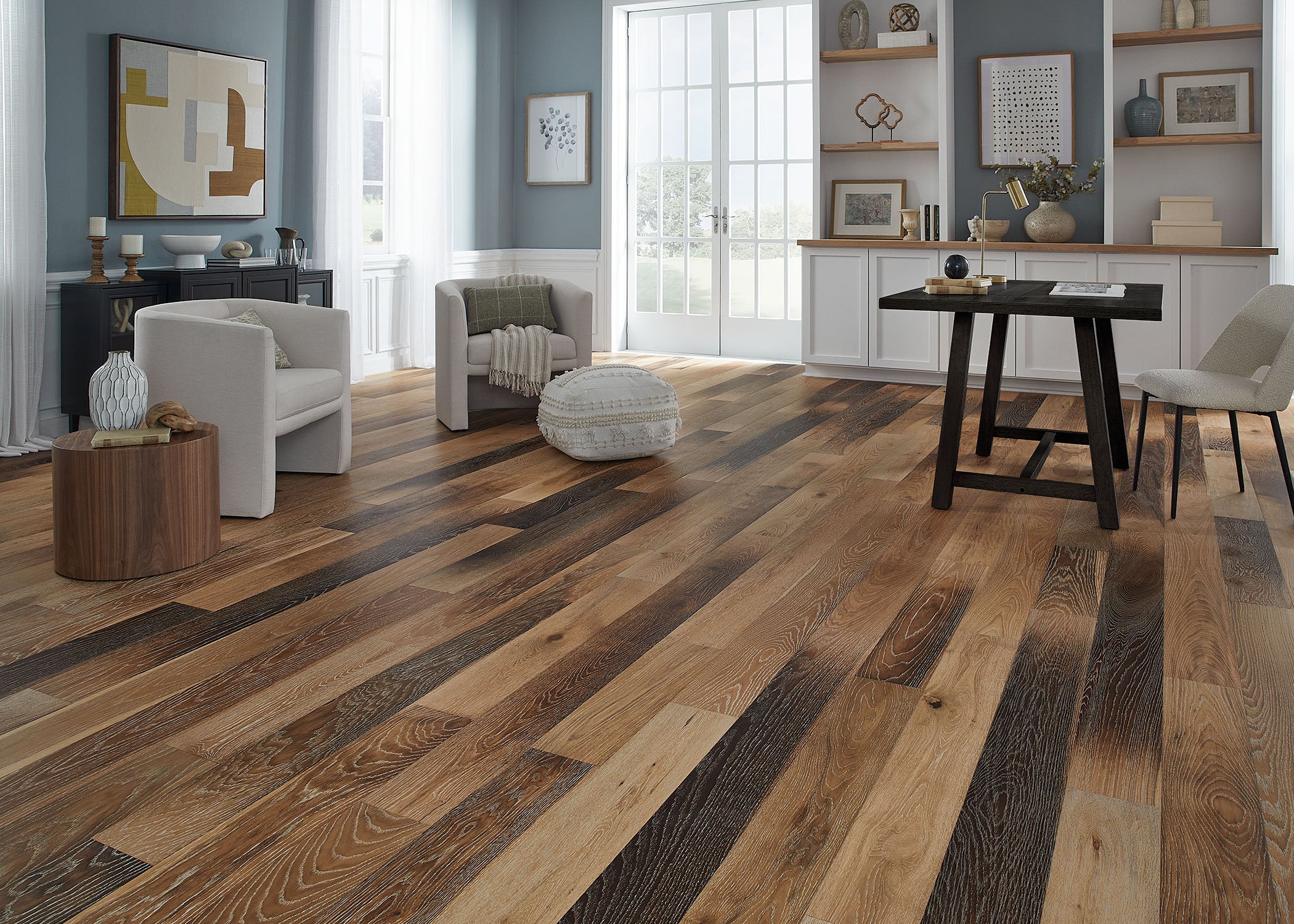 3/8 in. Vintage French Oak Distressed Prefinished Engineered Hardwood Flooring 6.38 in. Wide