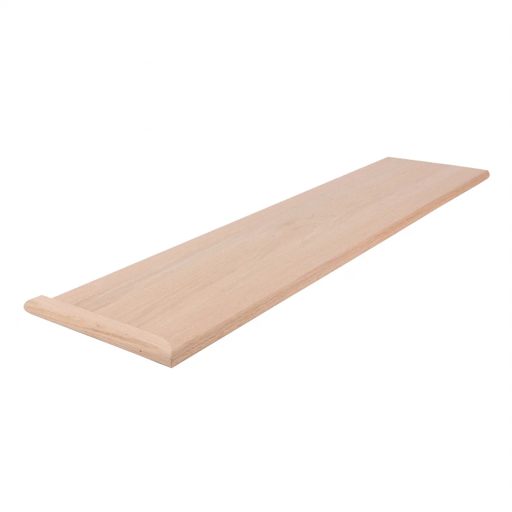 Unfinished Red Oak Select Solid Hardwood 1 in thick x 11.5 in wide x 48 in Length Left Hand Return Tread