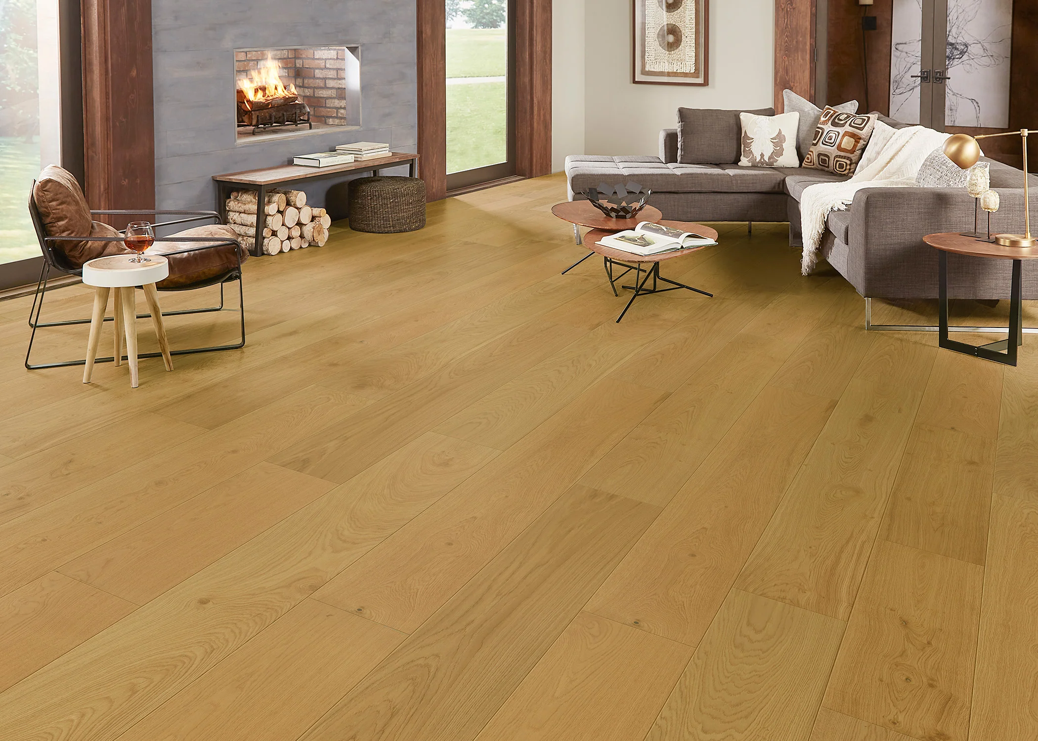 3/4 in. Golden White Oak Reserve Prefinished Engineered Hardwood Flooring 10.25 in. Wide