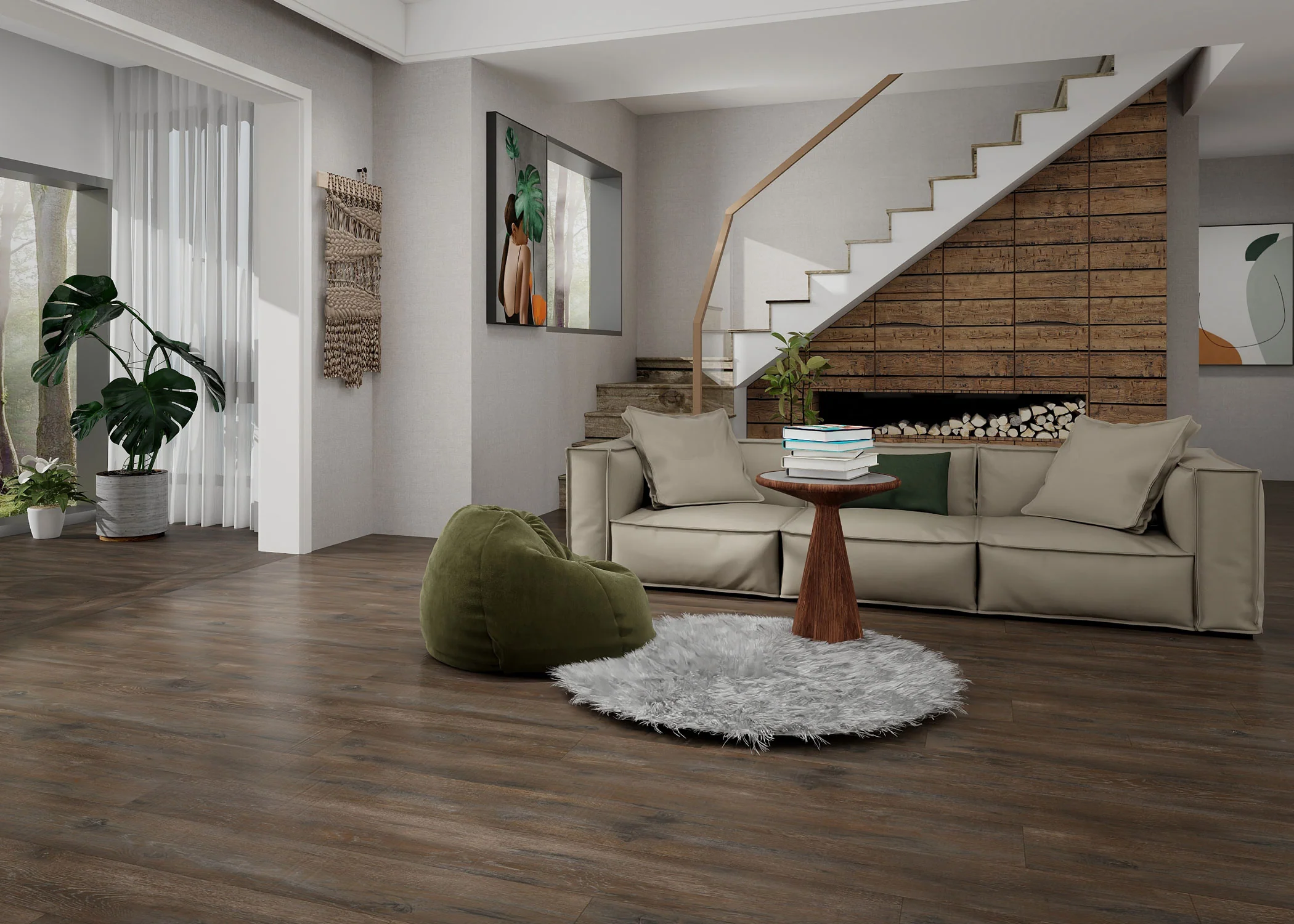 6mm w/pad Serene Garden Oak Waterproof Rigid Vinyl Plank 7.09 in. Wide x 48 in. Long