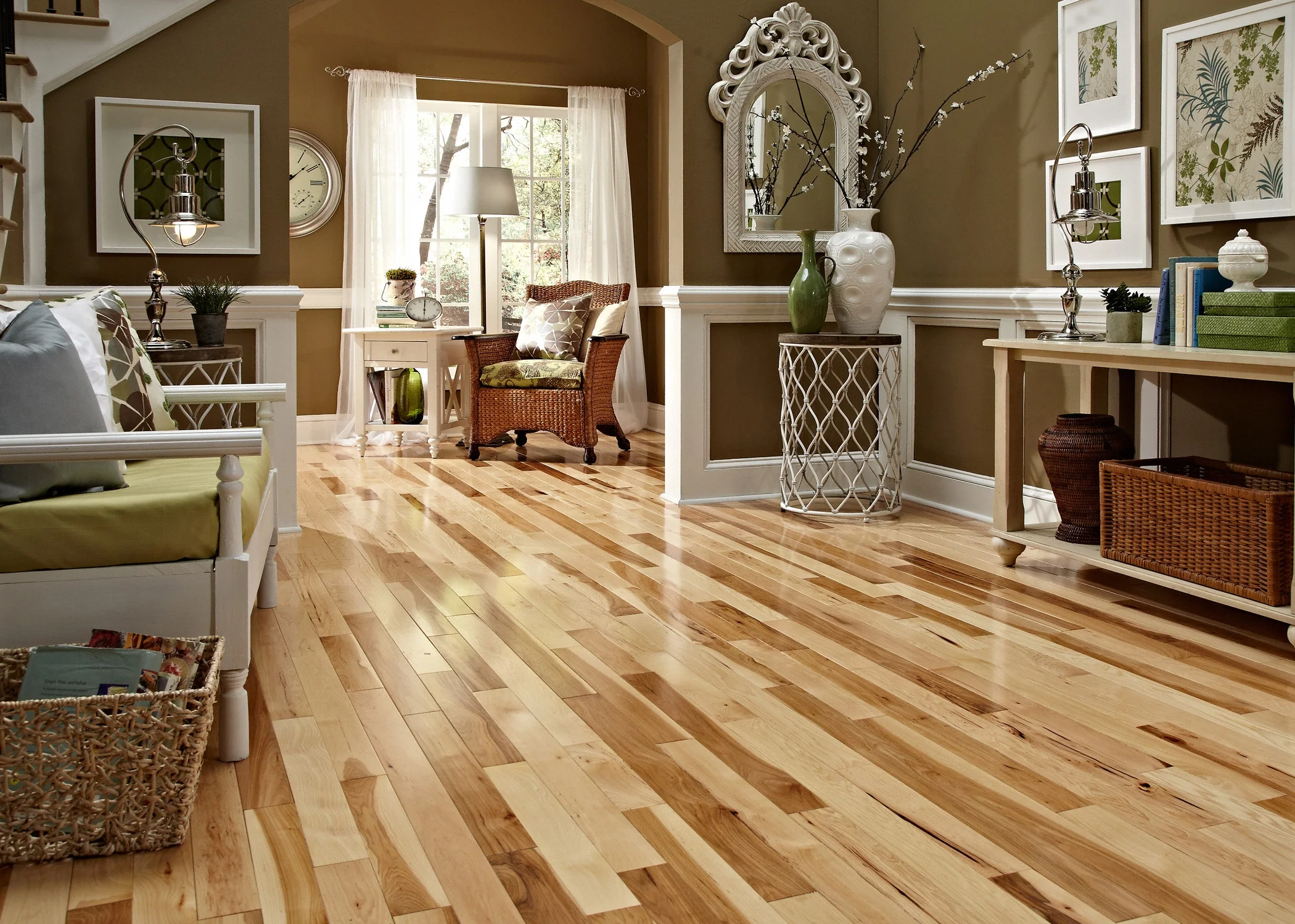 3/4 in. Millrun Hickory Prefinished Solid Hardwood Flooring 3.25 in. Wide