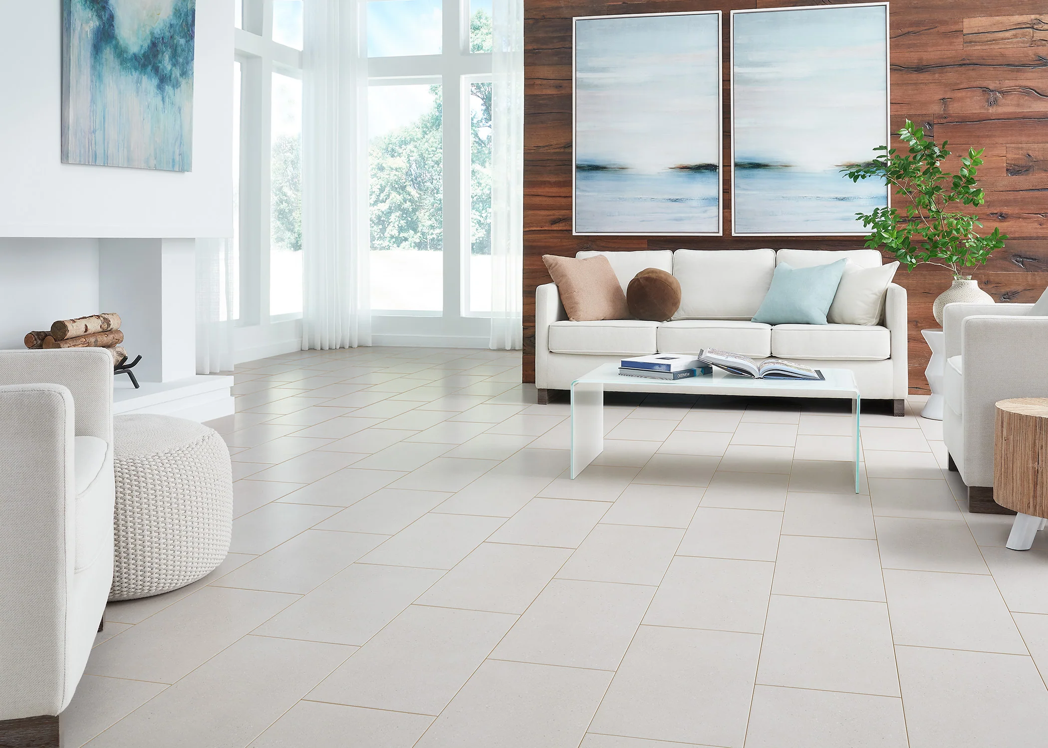 12 in. x 24 in. Regency Pearl Porcelain Tile Flooring