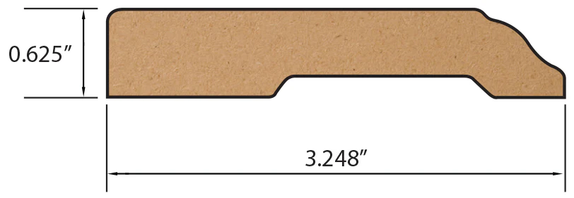 Almond Crate Oak Laminate 3-1/4 in. Tall x 0.63 in. Thick x 7.5 ft. Length Baseboard