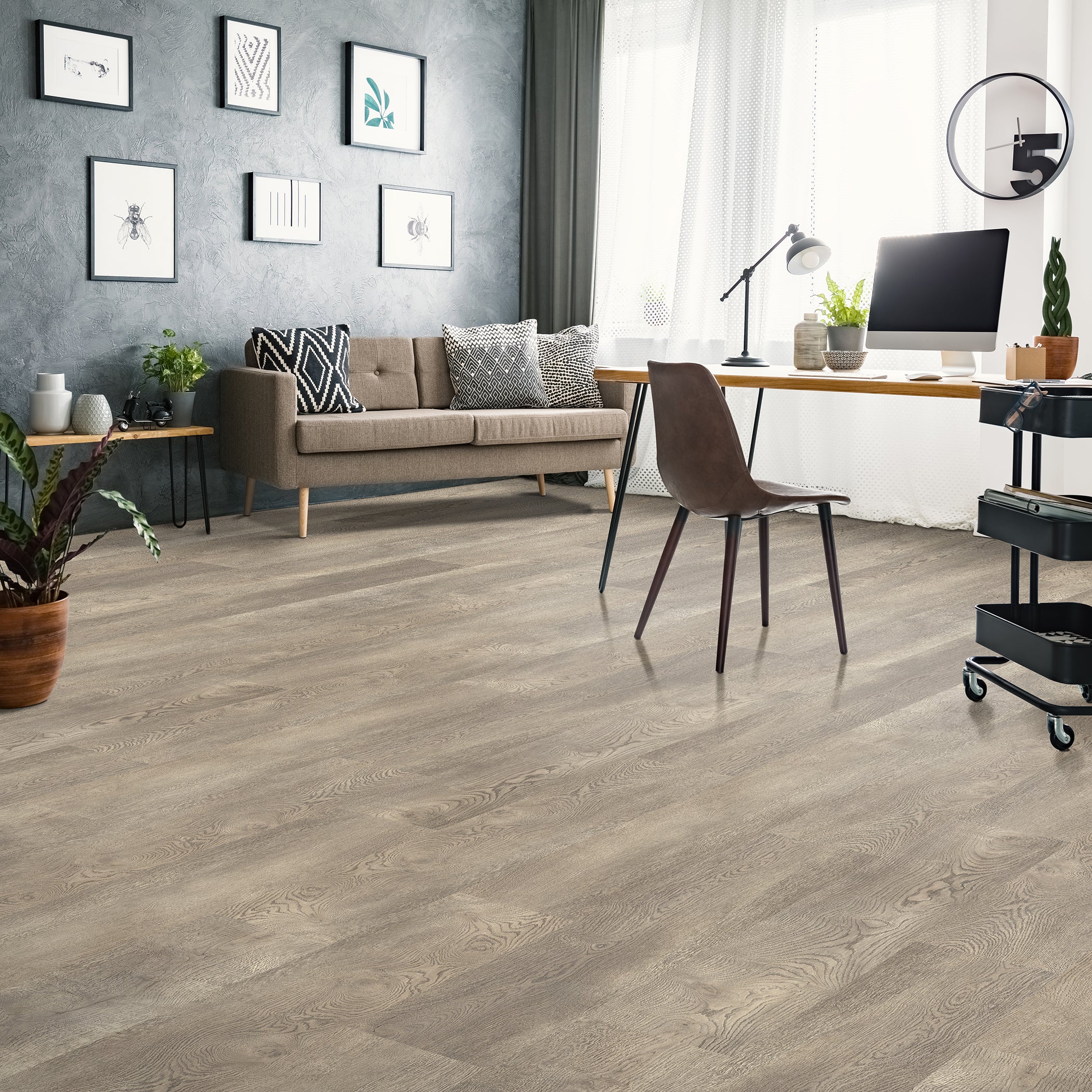 6mm Gilded Oat w/pad Waterproof Vinyl Flooring 9 in. Wide x 60 in. Long