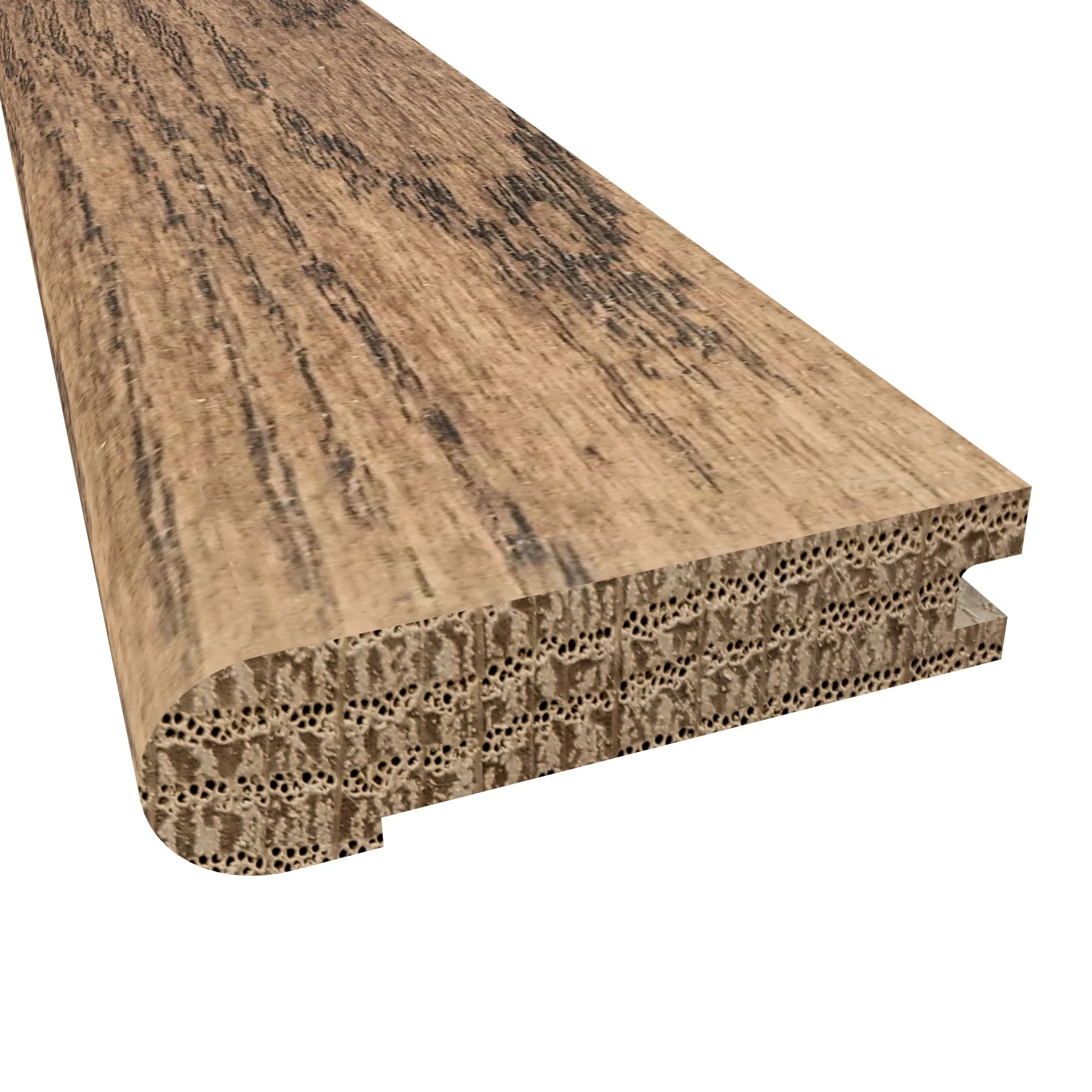 Prefinished Arctic Hunter Oak Hardwood 3/4 in. Thick x 3.125 in. Wide x 78 in. Length Stair Nose