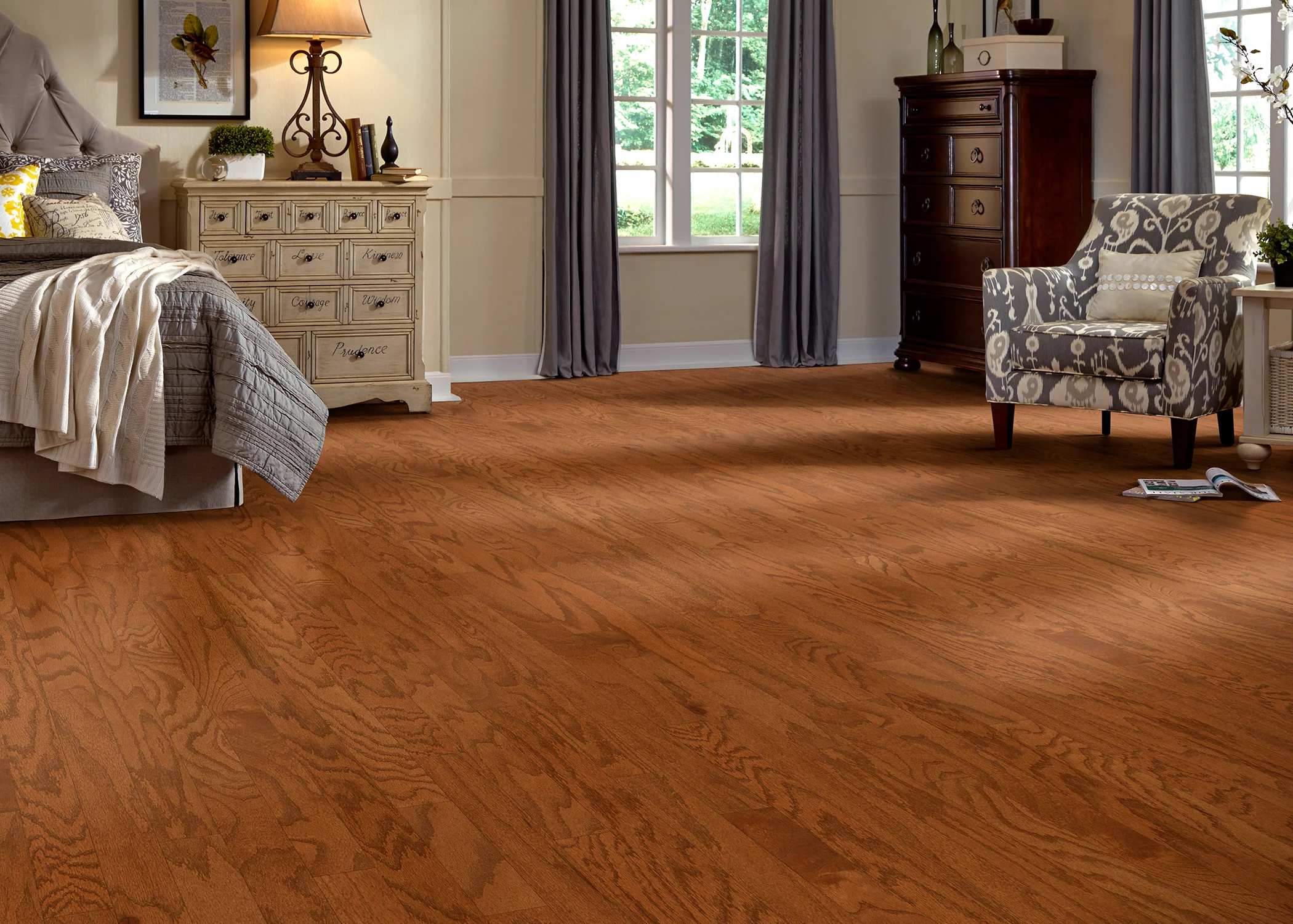 3/8 in. Gunstock Oak Prefinished Engineered Hardwood Flooring 3 in. Wide