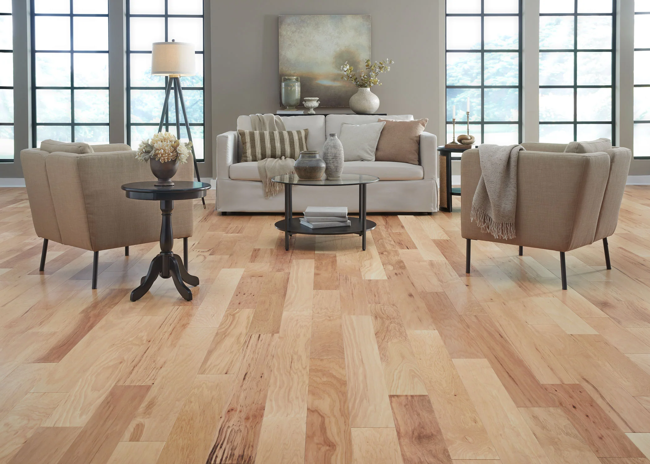 3/8 in. Sun Valley Hickory Quick Click Prefinished Engineered Hardwood Flooring 5.38 in. Wide