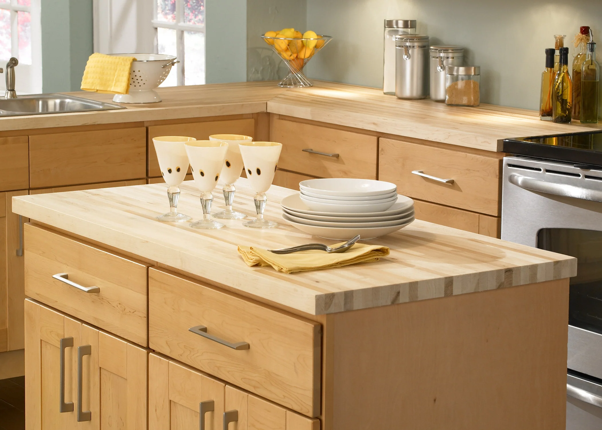 Unf. Signature Maple 8 ft. L x 25 in. W x 1-1/2 in. Thick Solid Butcher Block Countertop