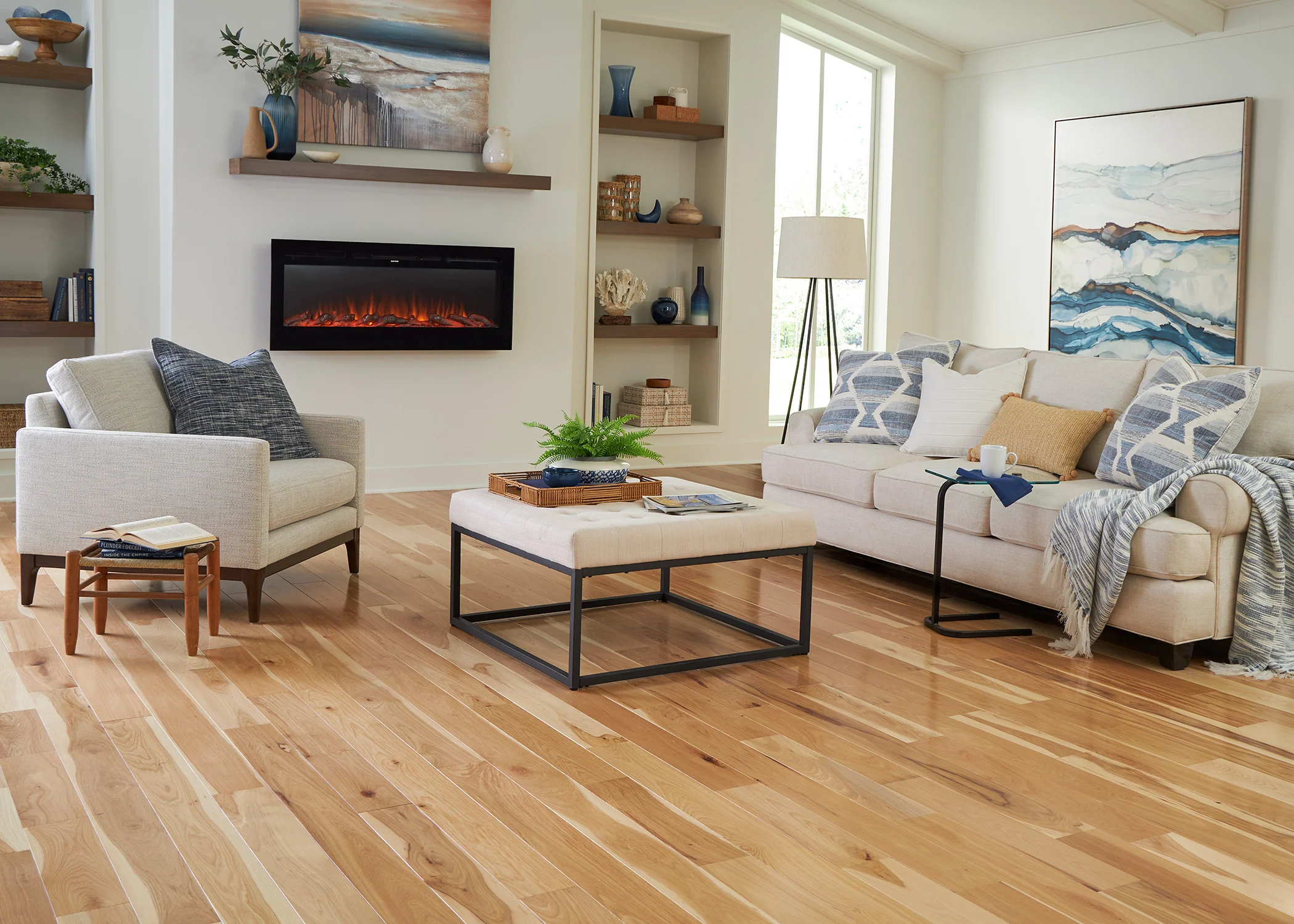 3/4 in. Natural Hickory Prefinished Solid Hardwood Flooring 5 in. Wide