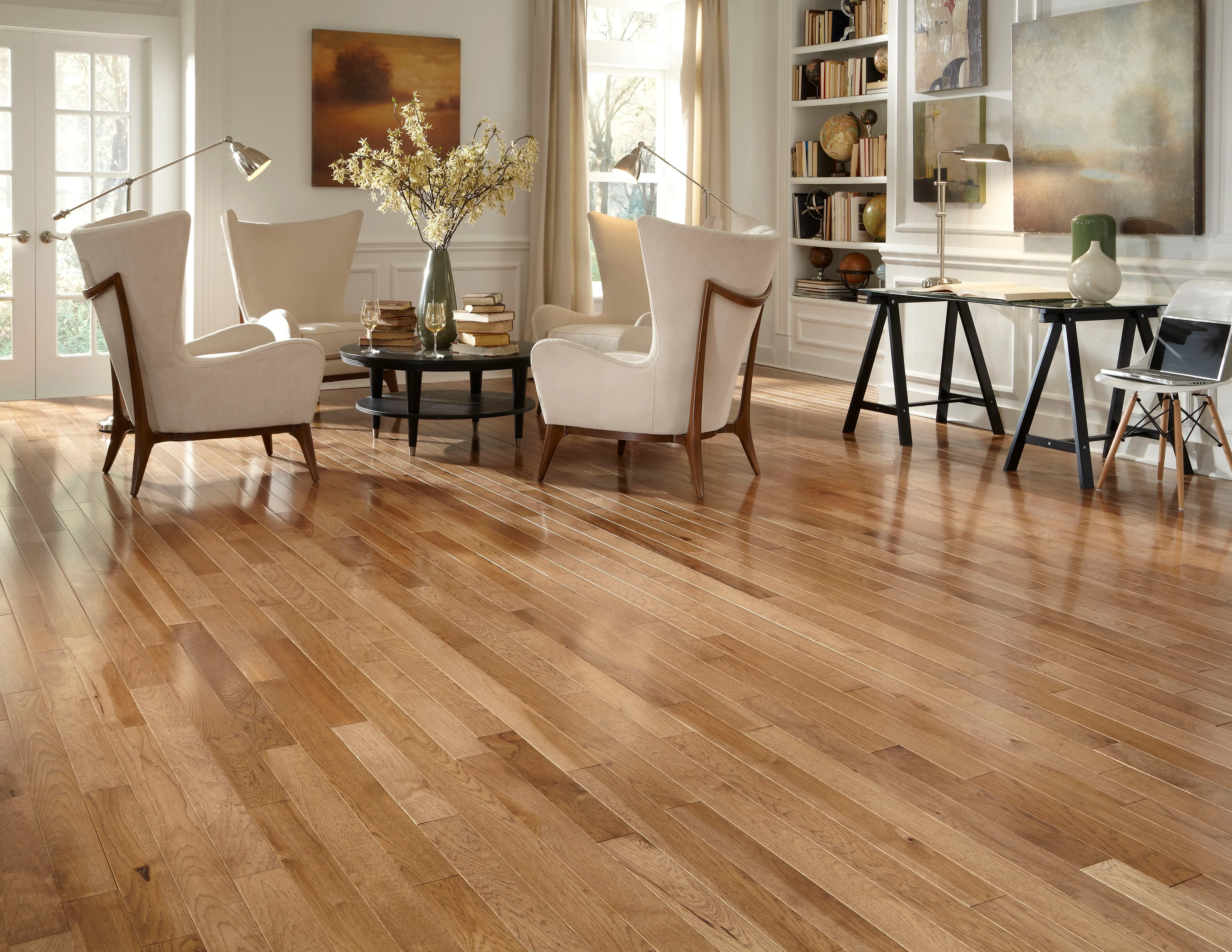 3/4 in. Walnut Hickory Prefinished Solid Hardwood Flooring 3.25 in. Wide