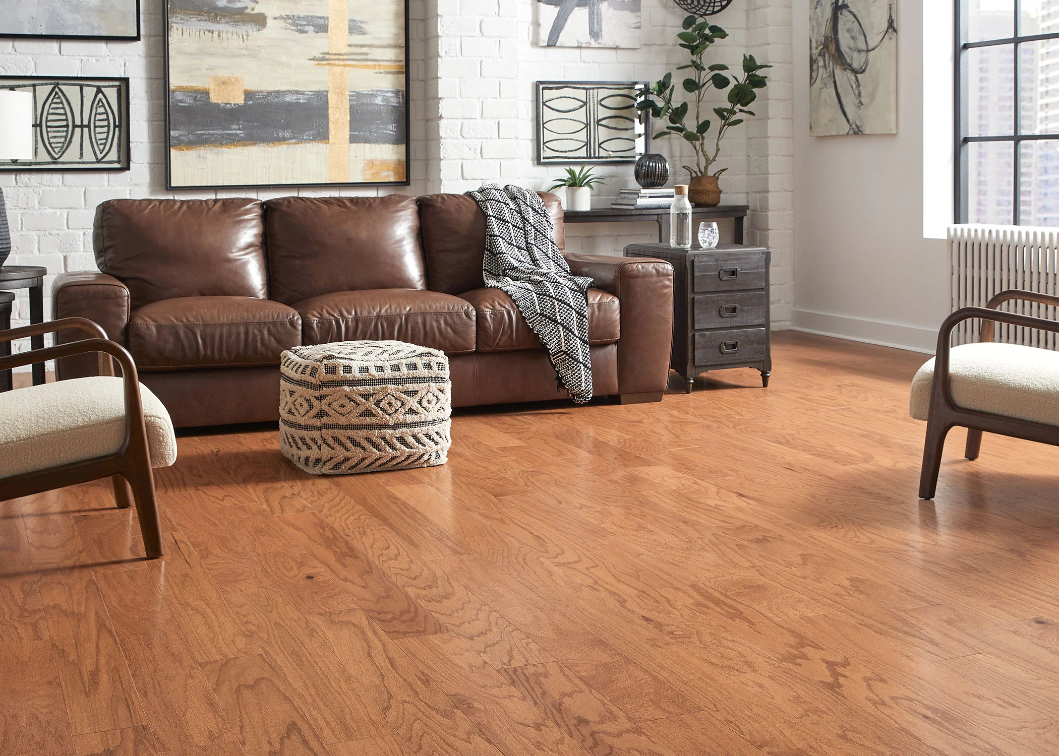 3/8 in. Gunstock Oak Prefinished Engineered Hardwood Flooring 5 in. Wide