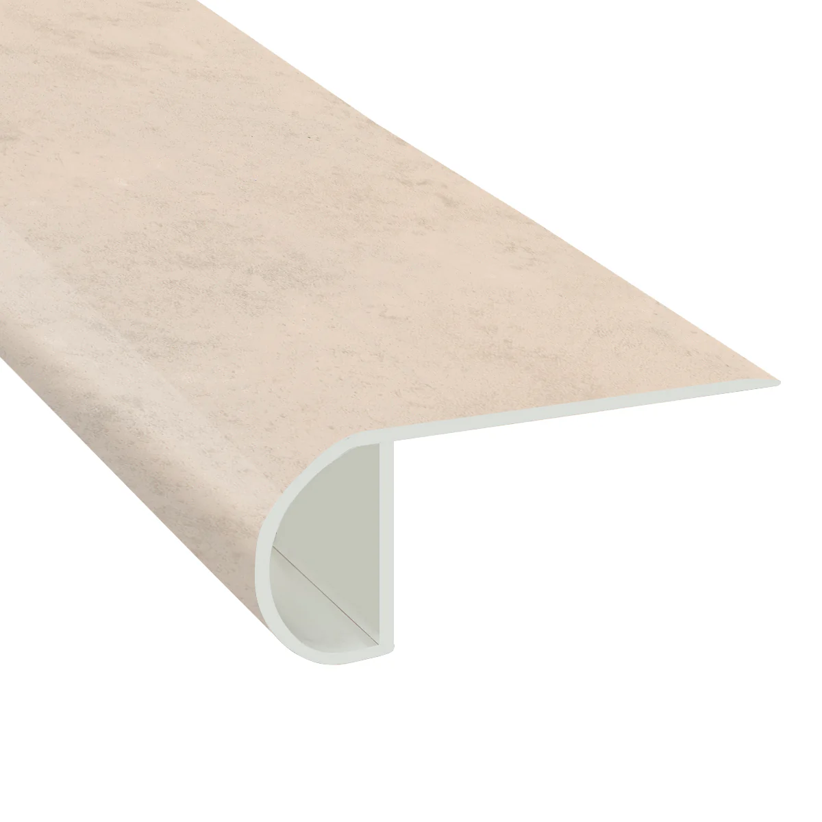 Champagne Travertine Waterproof Vinyl 1in. Thick x 2.23in. Wide x 7.5ft Length Low Profile Stair Nos