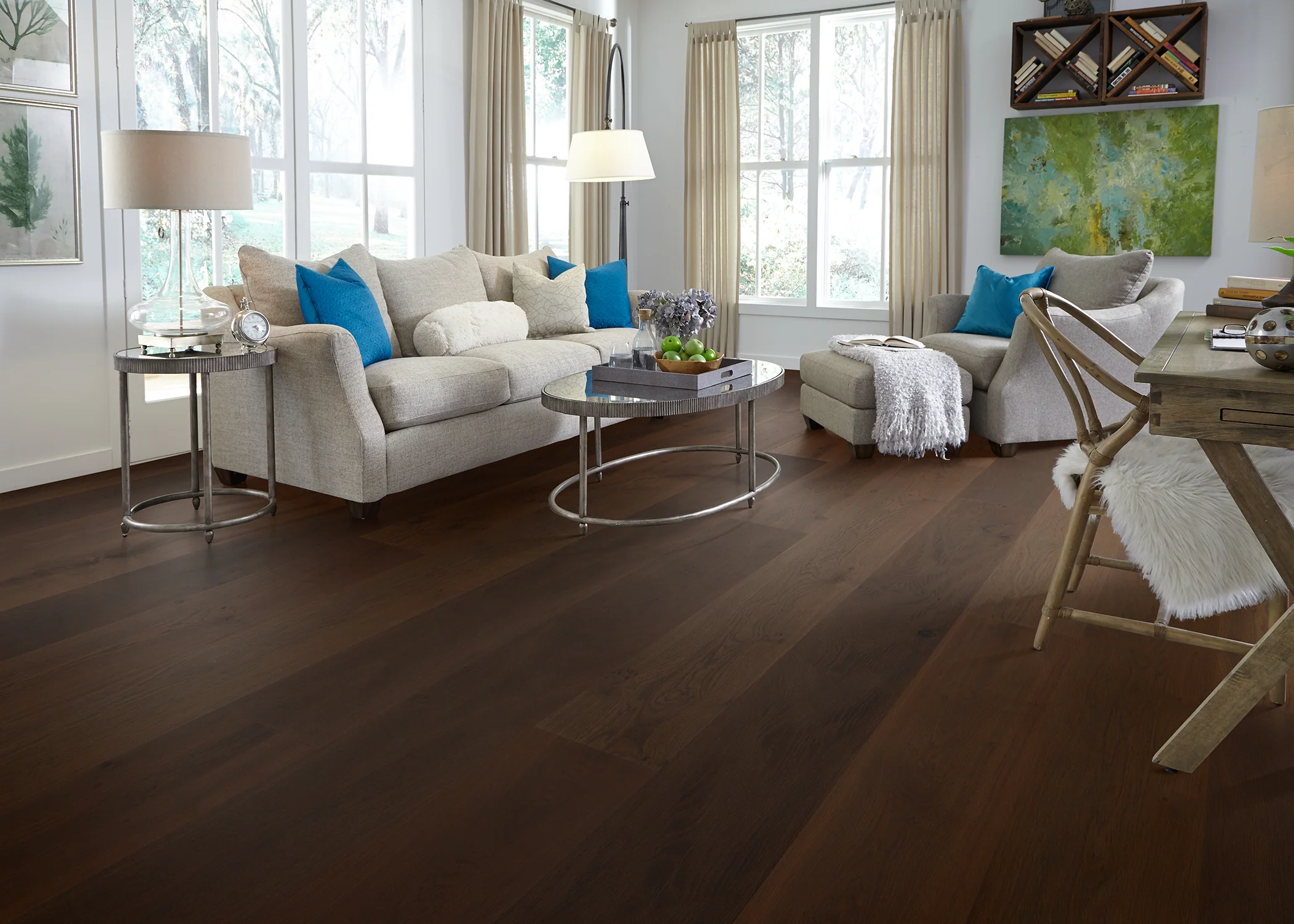 7/16 in. Vindell White Oak Water-Resistant Quick Click Engineered Hardwood Flooring 10.67 in. Wide